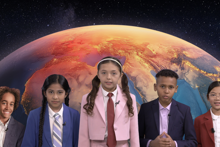 ‘Weather forecasts’ by children warning about climate hit TVs globally