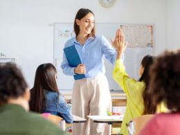 A teacher in a classroom