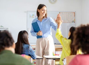 A teacher in a classroom