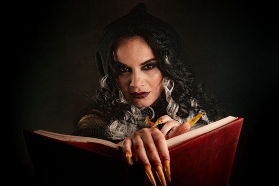 A fairytale queen character with a book