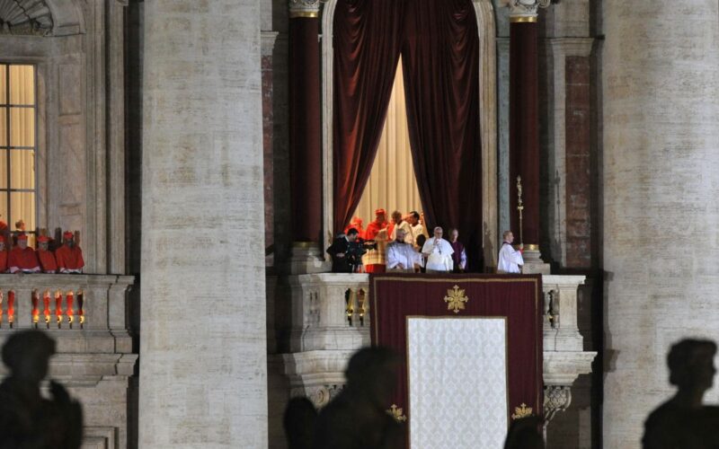 Pope Francis on the balcony in the Vatican
