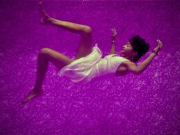 A floating woman