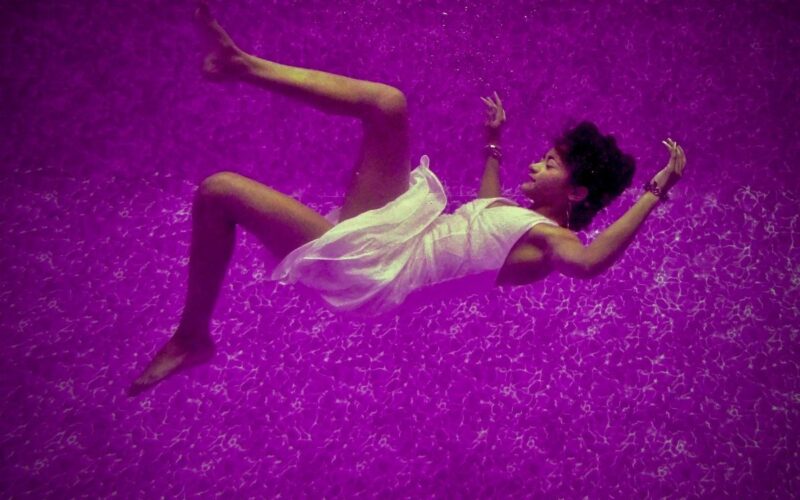 A floating woman