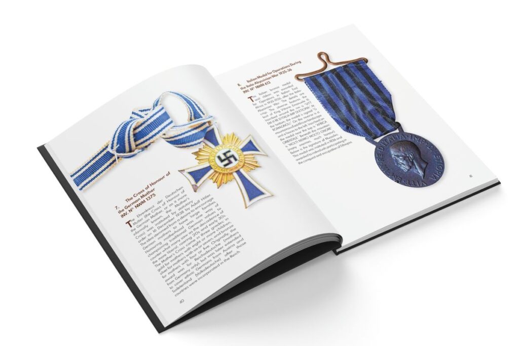 book pages showing medals