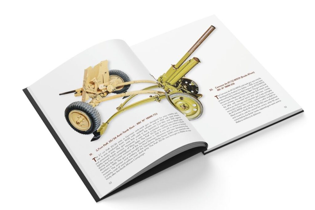 Book pages showing heavy artillery