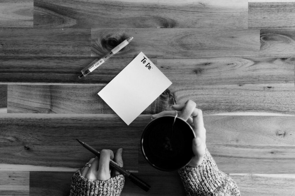 A notepad and pen