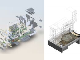 An 'exploded' diagram of a building