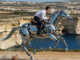 A man on a fast metal horse