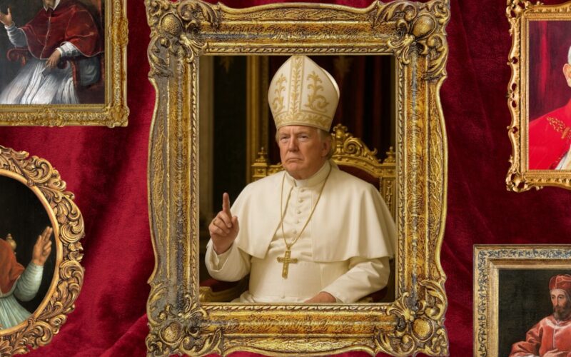 Donald Trump dressed as a pope