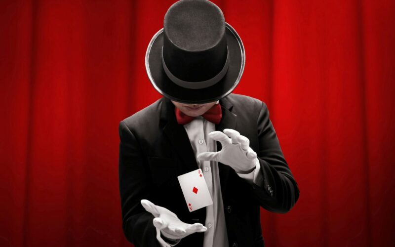 a magician dealing cards