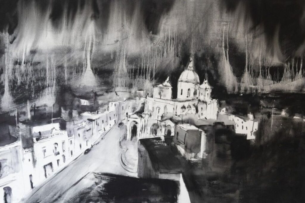 A Maltese skyscape, monochrome