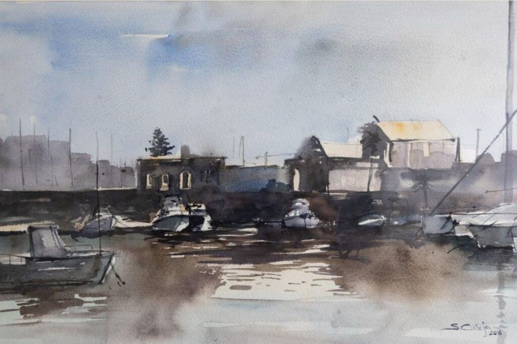 boats along a coastline
