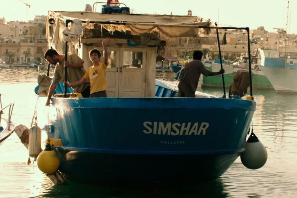 A Maltese fishing boat in a harbour