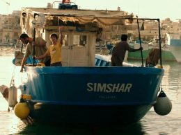 A Maltese fishing boat in a harbour
