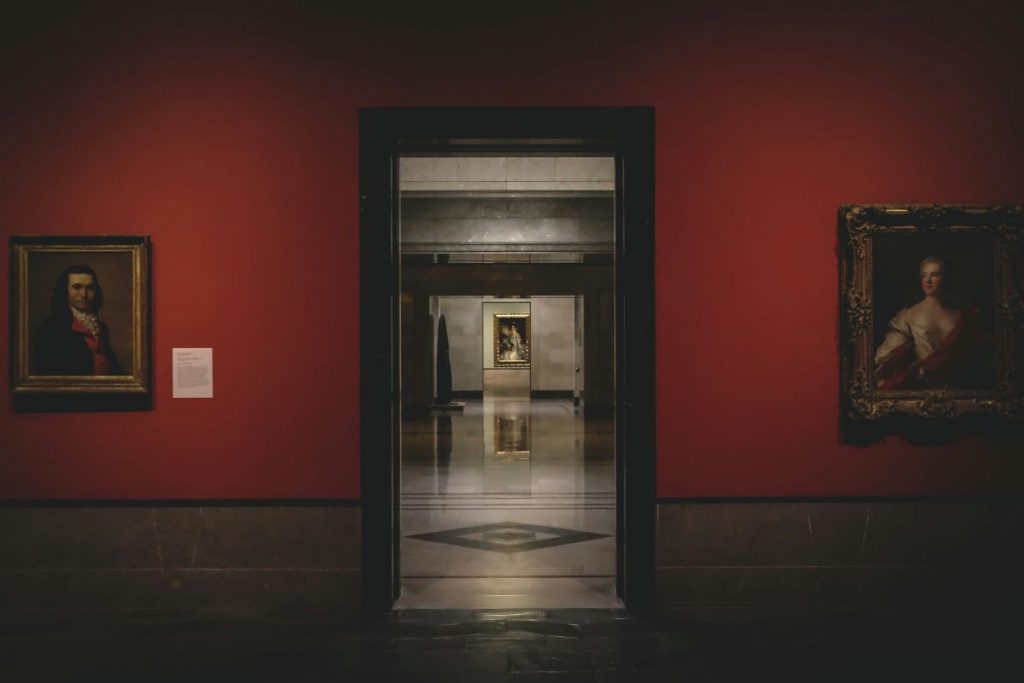 A DOORWAY IN AN ART GALLERY