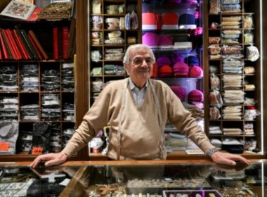 an old Italian tailor in his shop