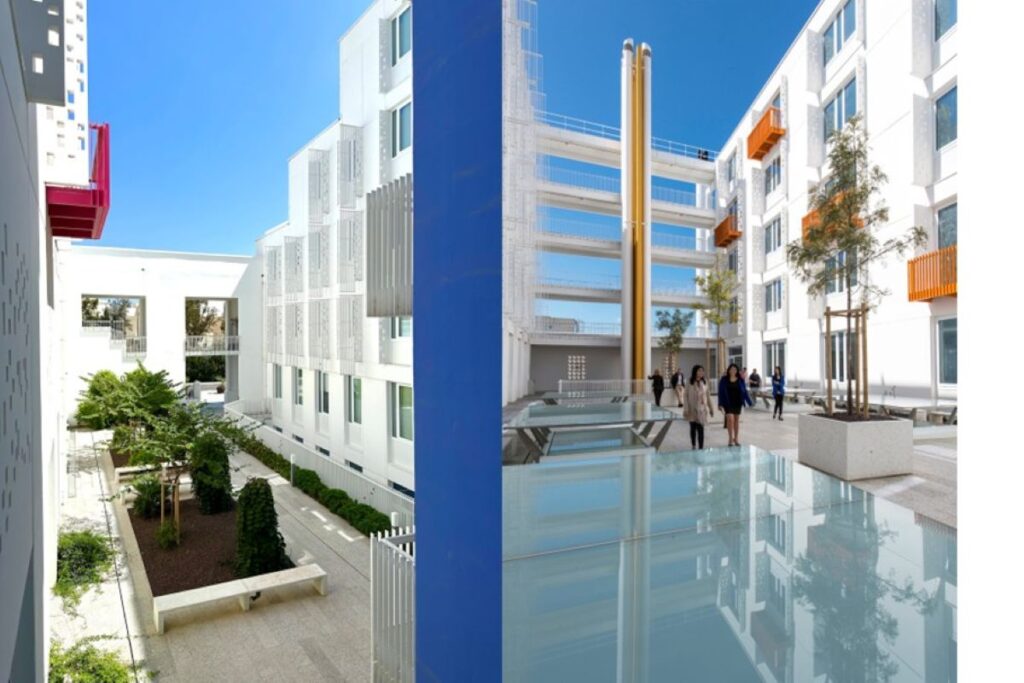 Modern white buildings