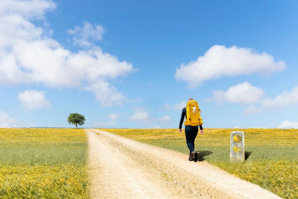a walker on the Camino walk