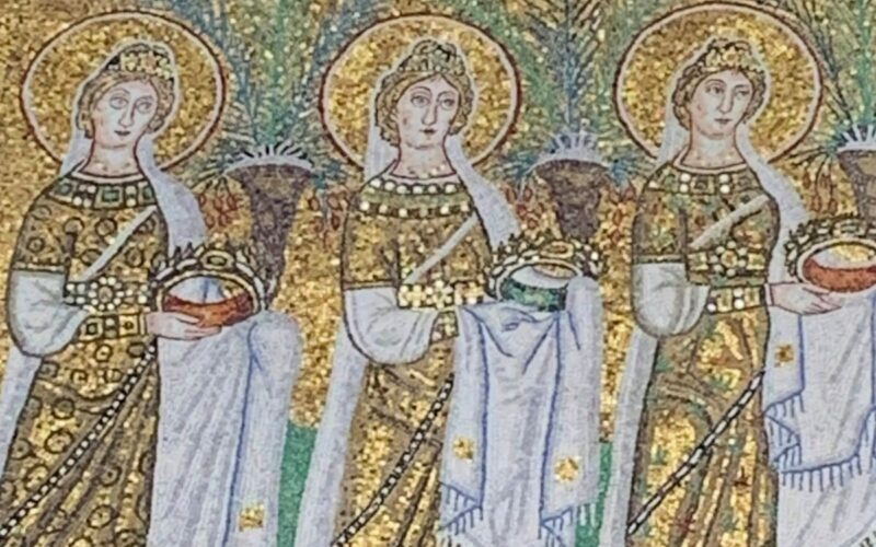 A mosaic work depciting Saint Eugenia