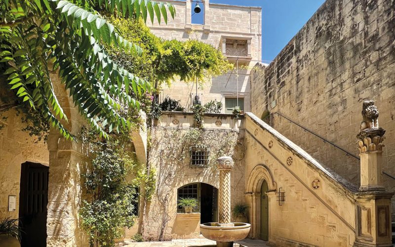 Palazzo Falson museum courtyard