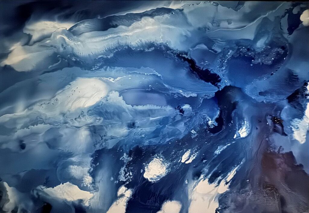 abstract art in blues
