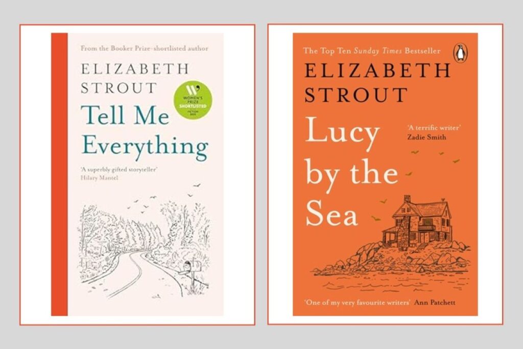 The books covers of Lucy by the Sea and Tell Me Everything