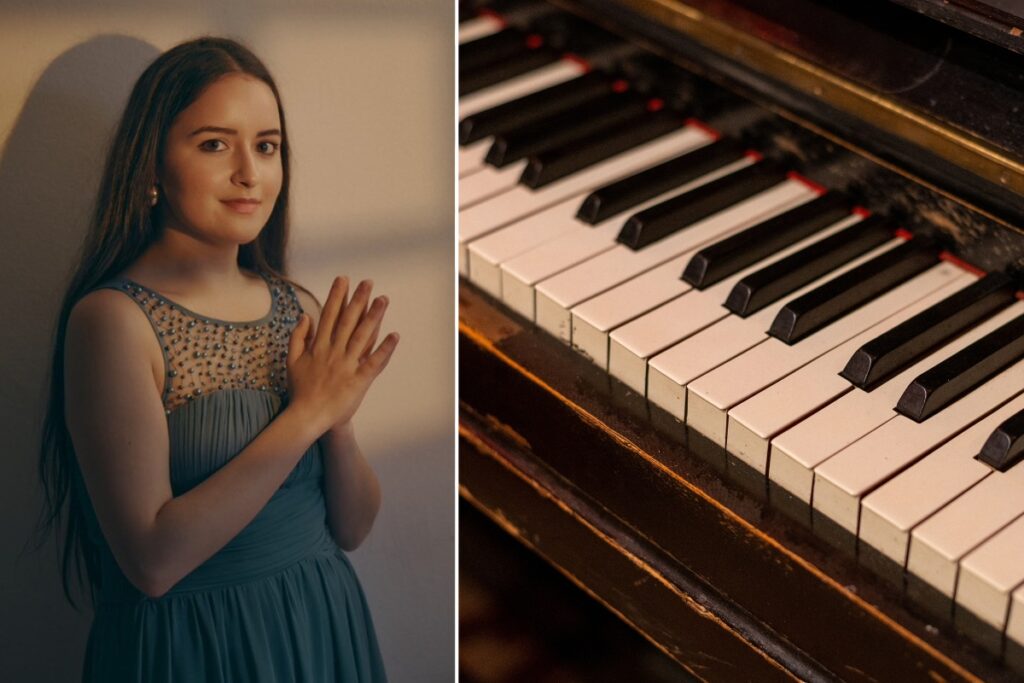 Bernice Sammut and a piano
