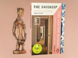 The Safekeep book cover and a sculptural piece of art