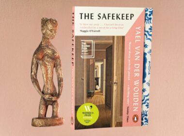 The Safekeep book cover and a sculptural piece of art