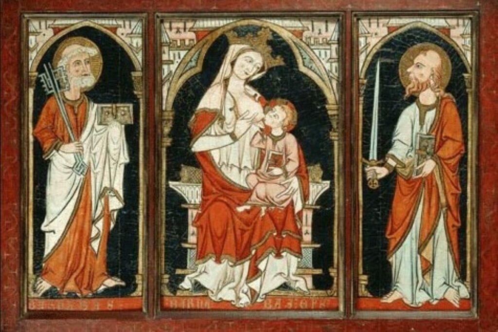 An alterpiece depicting saints