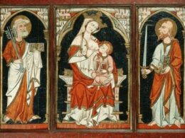 An alterpiece depicting saints