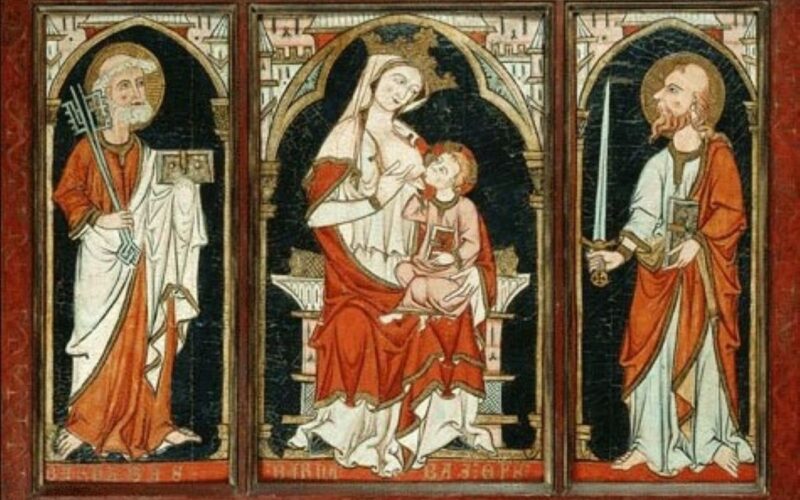 An alterpiece depicting saints