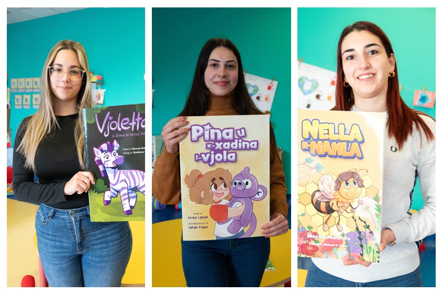 Sherise Galea, Erika Cassar and Maxine Manicaro with their new books