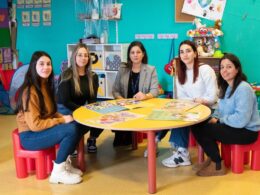 Dr Melanie Darmanin and the student authors of four new children's books in Maltese