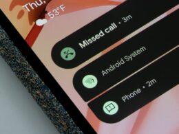 a phone showing a missed call