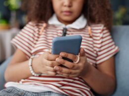 Girl reading mobile