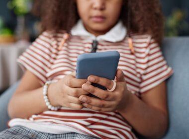 Girl reading mobile