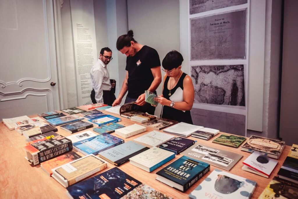 Lots of books on a giant table
