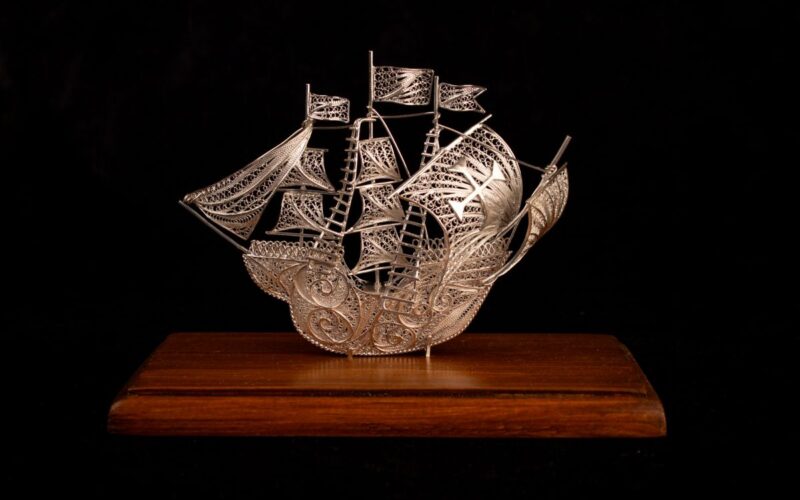 St Mary’s Ship in silver filigree by Matthew Borg