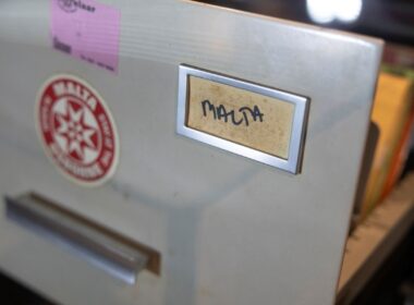 An open filing cabinet drawer