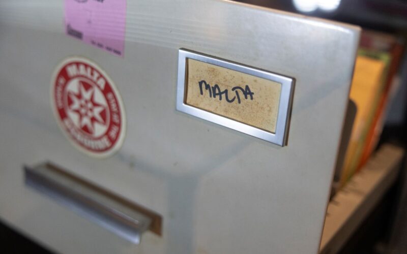 An open filing cabinet drawer