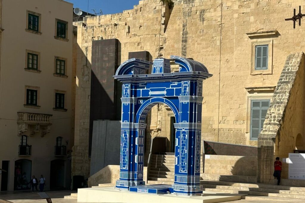 A giant arch installed in Valletta