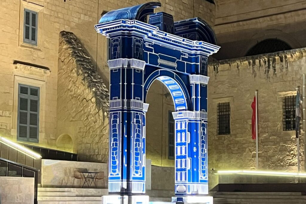 A giant arch installed in Valletta