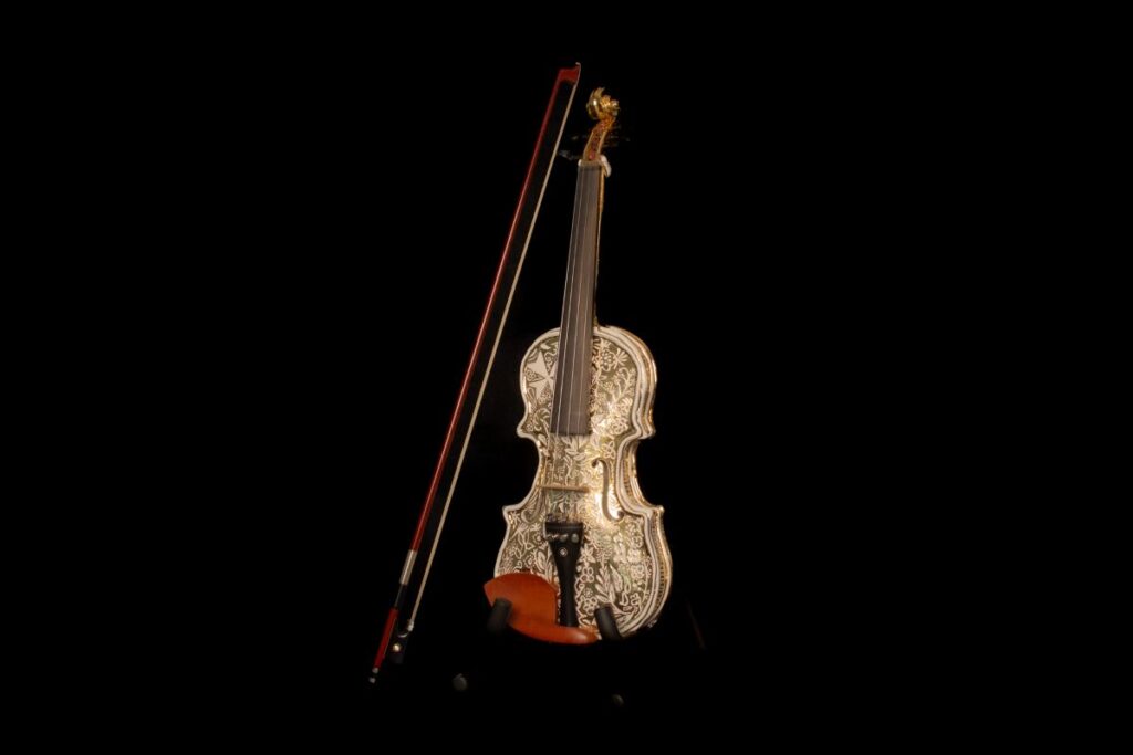 Ceramic violin by Jennifer Mallia