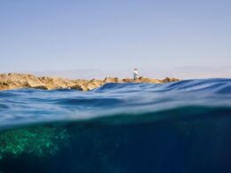 A Maltese coastline shot, half in nd half out of the water