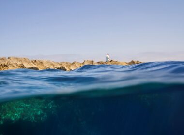 A Maltese coastline shot, half in nd half out of the water