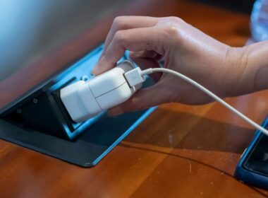 A charger being plugged in