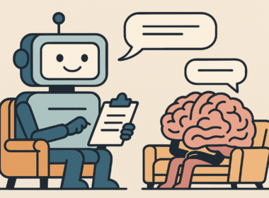 A robot talkimg to a brain