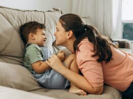 A mother and son