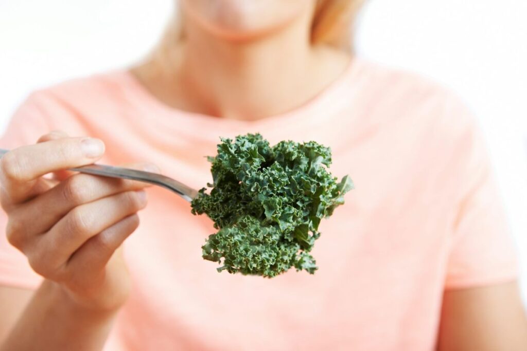 Kale on a fork